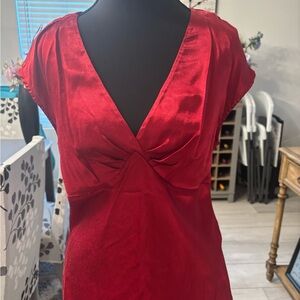 Elegant Red Satin Top